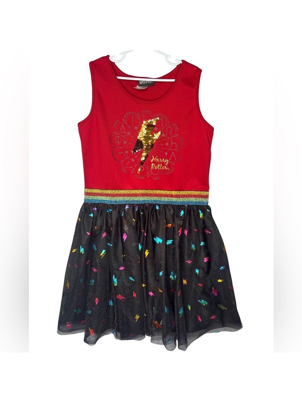 Girls Red Sleeveless Harry Potter Dress Size Large 10/12